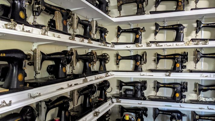 Vintage Sewing Machine Museum Showcase